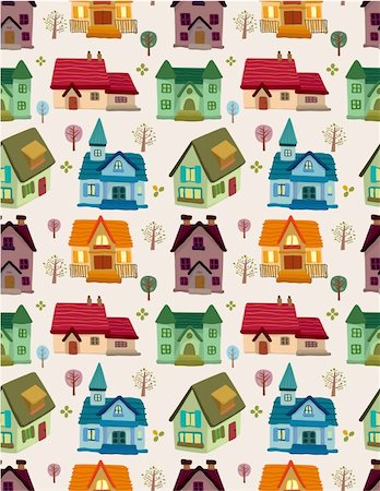 seamless house pattern Stock Photo - Budget Royalty-Free & Subscription, Code: 400-04340540