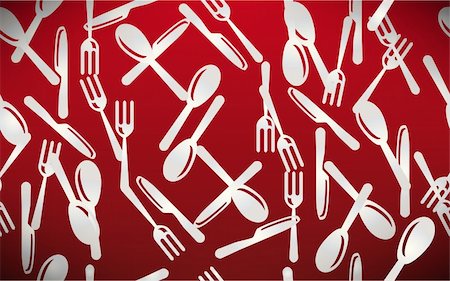 simsearch:400-04393497,k - Silhouette of plate and utensils on a blue tablecloth Stock Photo - Budget Royalty-Free & Subscription, Code: 400-04340580