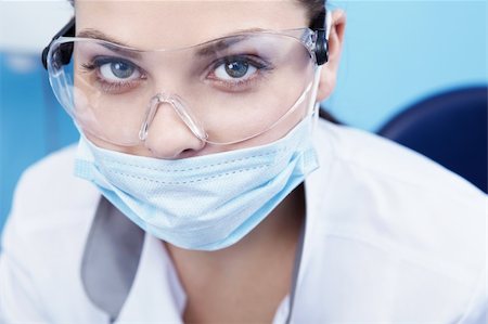 Doctor in a mask and goggles close-up Stock Photo - Budget Royalty-Free & Subscription, Code: 400-04340939
