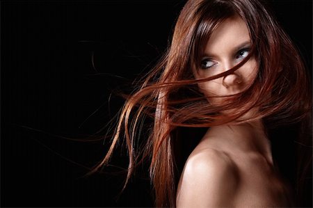 simsearch:400-06482471,k - A pretty young girl with flowing hair Stock Photo - Budget Royalty-Free & Subscription, Code: 400-04340960