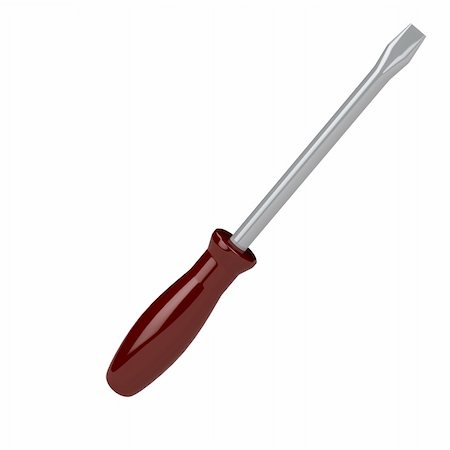 3d rendered screw-driver isolated on white background Photographie de stock - Aubaine LD & Abonnement, Code: 400-04341060