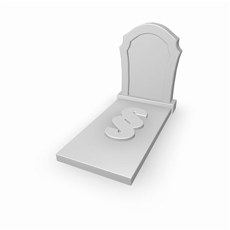 simsearch:400-06366826,k - gravestone with paragraph symbol on white background - 3d illustration Stock Photo - Budget Royalty-Free & Subscription, Code: 400-04341336