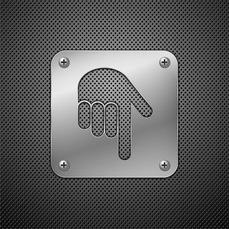 simsearch:400-04345562,k - Abstract metal background. Download icon with hand.  Vector illustration. Photographie de stock - Aubaine LD & Abonnement, Code: 400-04341468