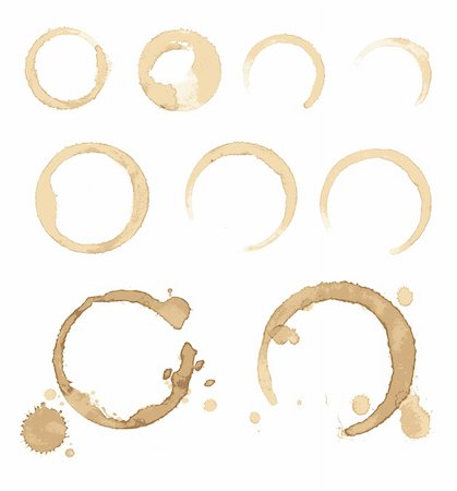 Collection vector stains of coffee for grunge design Stock Photo - Budget Royalty-Free & Subscription, Code: 400-04341485