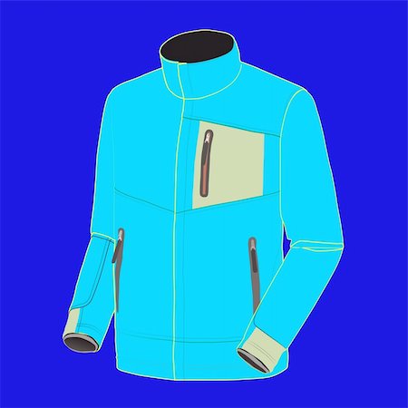 fthes (artist) - vector fluorescent blue hooded jacket glow in the dark Stockbilder - Microstock & Abonnement, Bildnummer: 400-04341699
