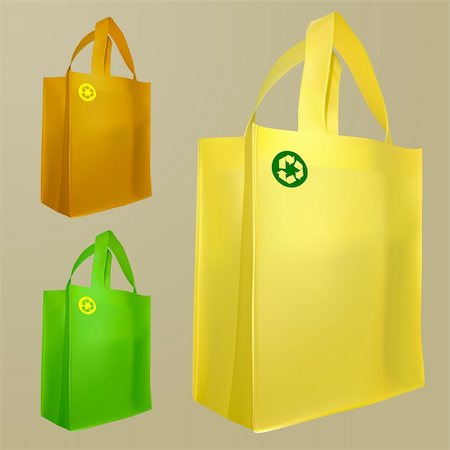 fthes (artist) - vector set of three bags with recycle sign Stockbilder - Microstock & Abonnement, Bildnummer: 400-04341704