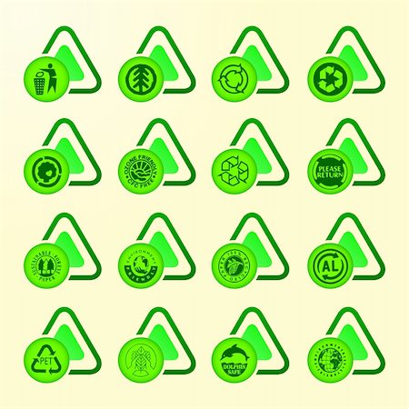 fthes (artist) - vector set of sixteen ecological icons Stockbilder - Microstock & Abonnement, Bildnummer: 400-04341705