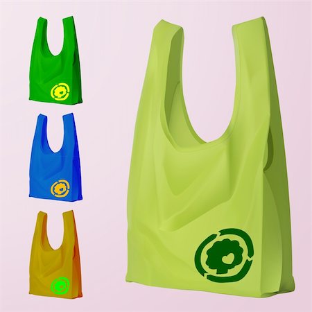 fthes (artist) - vector set of four reusable bags with a eco sign Stockbilder - Microstock & Abonnement, Bildnummer: 400-04341703