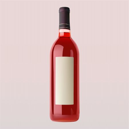 fthes (artist) - vector rose wine bottle with blank label Stockbilder - Microstock & Abonnement, Bildnummer: 400-04341724