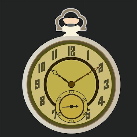 fthes (artist) - vector illustration of a vintage old pocket watch Stockbilder - Microstock & Abonnement, Bildnummer: 400-04341721