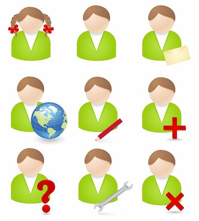 painting globe with women - Set of icons-avatars in the form of people without the person for the Internet Stock Photo - Budget Royalty-Free & Subscription, Code: 400-04341929