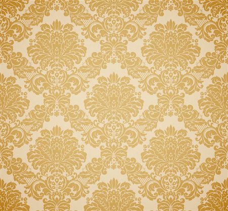 Damask seamless floral pattern. Vintage vector illustration. Stock Photo - Budget Royalty-Free & Subscription, Code: 400-04342466