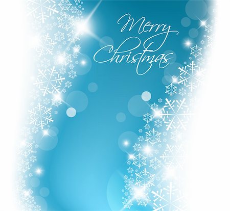 Light blue abstract Christmas background with white snowflakes Stock Photo - Budget Royalty-Free & Subscription, Code: 400-04342474