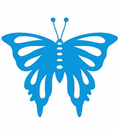 stencil - Illustration of a blue butterfly Foto de stock - Super Valor sin royalties y Suscripción, Código: 400-04342639