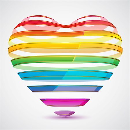 simsearch:400-04480877,k - illustration of heart iwth colorful ribbon on abstract background Foto de stock - Royalty-Free Super Valor e Assinatura, Número: 400-04342671