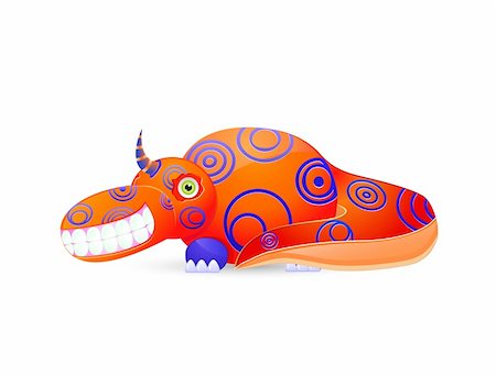 simsearch:400-04307051,k - red laughing cute monster with horn isolated on white background Stock Photo - Budget Royalty-Free & Subscription, Code: 400-04342714