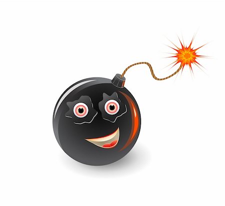 simsearch:400-04842332,k - bomb face icon with burning fuse isolated on white background Stock Photo - Budget Royalty-Free & Subscription, Code: 400-04342723