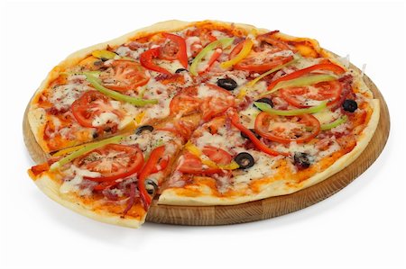 simsearch:400-08107342,k - pizza on a wooden board Stock Photo - Budget Royalty-Free & Subscription, Code: 400-04343281