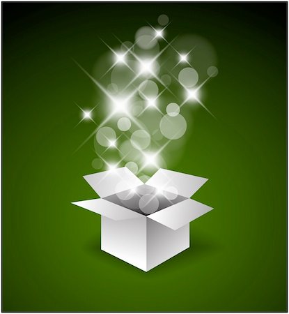 simsearch:400-08138674,k - Magic gift box with a big surprise - christmas illustration Stock Photo - Budget Royalty-Free & Subscription, Code: 400-04343624