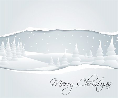 simsearch:400-06852329,k - Christmas card with snowy winter landscape Photographie de stock - Aubaine LD & Abonnement, Code: 400-04343632