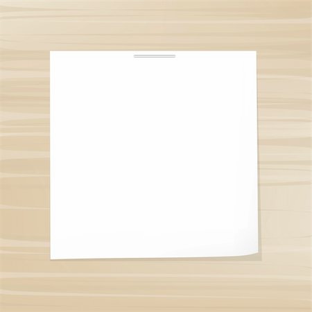 simsearch:400-06696037,k - White Note Paper On Wood Background, Vector Illustration Stock Photo - Budget Royalty-Free & Subscription, Code: 400-04343738