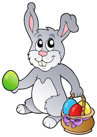 simsearch:400-04240953,k - Bunny and Easter eggs - vector illustration. Foto de stock - Super Valor sin royalties y Suscripción, Código: 400-04343811