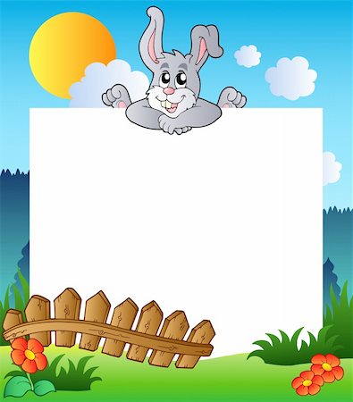 simsearch:400-04399049,k - Easter frame with lurking bunny - vector illustration. Foto de stock - Royalty-Free Super Valor e Assinatura, Número: 400-04343845