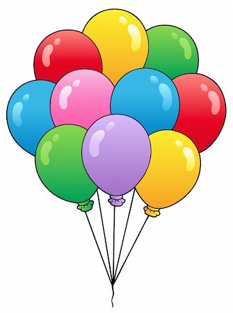 simsearch:400-07903864,k - Group of cartoon balloons 1 - vector illustration. Foto de stock - Super Valor sin royalties y Suscripción, Código: 400-04343850