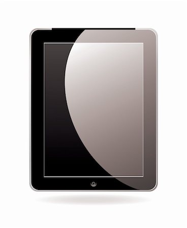 Modern hand held or laptop mobile computer with touch screen Stock Photo - Budget Royalty-Free & Subscription, Code: 400-04343877