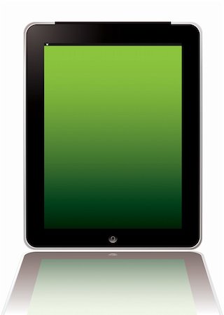 Illustrated computer hand held tablet with blank screen Stock Photo - Budget Royalty-Free & Subscription, Code: 400-04343878