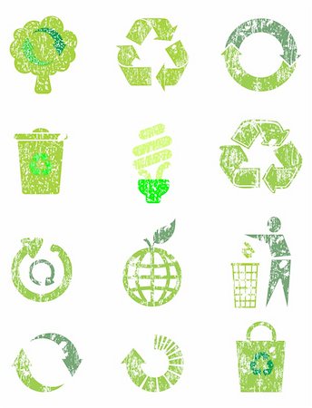 Recycle icon set, vector illustration Photographie de stock - Aubaine LD & Abonnement, Code: 400-04343954