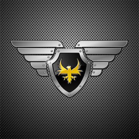 eagle emblem - Shield with eagle and wings. Vector illustration. Stock Photo - Budget Royalty-Free & Subscription, Code: 400-04343959