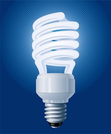 drawing on save electricity - Compact Fluorescent CFL Lamp. Vector Illustration (EPS v. 8.0) Stock Photo - Budget Royalty-Free & Subscription, Code: 400-04354182
