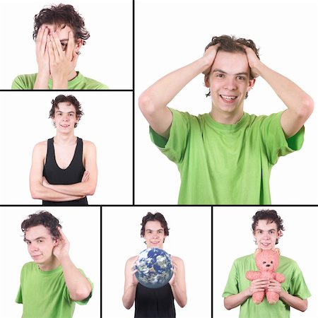 stocker (artist) - The cheerful boy on a white background Fotografie stock - Microstock e Abbonamento, Codice: 400-04354241