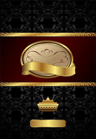 simsearch:400-04800809,k - Illustration background with golden luxury label and crown - vector Stock Photo - Budget Royalty-Free & Subscription, Code: 400-04354408