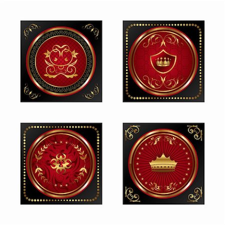 simsearch:400-04351405,k - Illustration set red gold-framed labels - vector Stock Photo - Budget Royalty-Free & Subscription, Code: 400-04354442