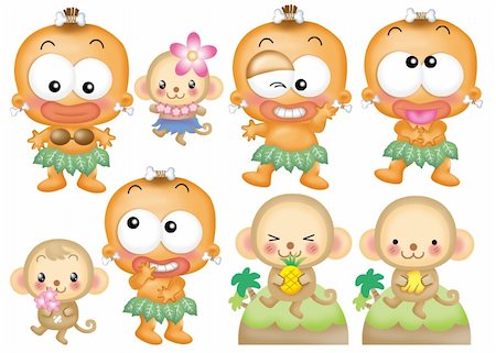 simsearch:400-04354487,k - Cute cartoon design elements set - kid,monkey Stock Photo - Budget Royalty-Free & Subscription, Code: 400-04354468