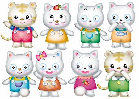 simsearch:400-04354487,k - Cute cartoon design elements set - cat Stock Photo - Budget Royalty-Free & Subscription, Code: 400-04354460