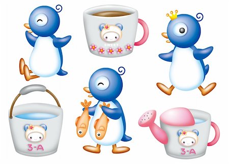 simsearch:400-04354487,k - Cute cartoon design elements set - Penguin Stock Photo - Budget Royalty-Free & Subscription, Code: 400-04354463