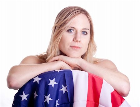 simsearch:400-08264249,k - A cute girl poses with an American Flag Stock Photo - Budget Royalty-Free & Subscription, Code: 400-04354490