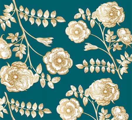packing fabric - Classical wall-paper with a flower pattern Foto de stock - Super Valor sin royalties y Suscripción, Código: 400-04354685