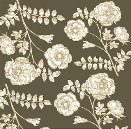 simsearch:400-08022685,k - Classical wall-paper with a flower pattern Stock Photo - Budget Royalty-Free & Subscription, Code: 400-04354687