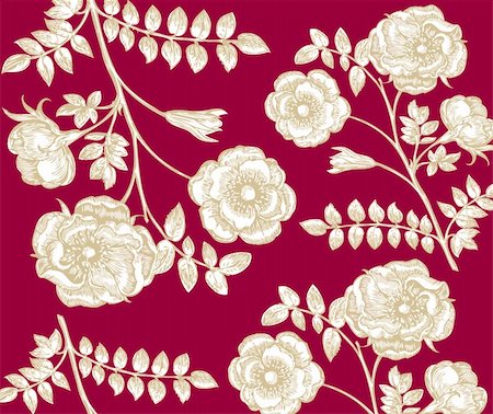 simsearch:400-08022685,k - Classical wall-paper with a flower pattern Stock Photo - Budget Royalty-Free & Subscription, Code: 400-04354688