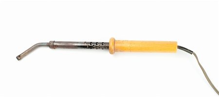 simsearch:400-04364211,k - Soldering iron with a wooden handleron a white background. Photographie de stock - Aubaine LD & Abonnement, Code: 400-04354767