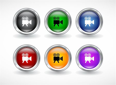 Color metal buttons for web. Vector illustration. Stock Photo - Budget Royalty-Free & Subscription, Code: 400-04355060