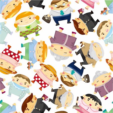 pretty cartoon mother - seamless family pattern Stock Photo - Budget Royalty-Free & Subscription, Code: 400-04355182