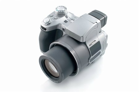 Digital photo camera isolated on white background Stock Photo - Budget Royalty-Free & Subscription, Code: 400-04355214