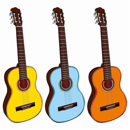 simsearch:400-07505739,k - fully editable illustration of classic guitars Stock Photo - Budget Royalty-Free & Subscription, Code: 400-04355294