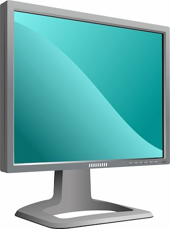 Flat computer monitor. Display. Vector illustration Stock Photo - Budget Royalty-Free & Subscription, Code: 400-04355577