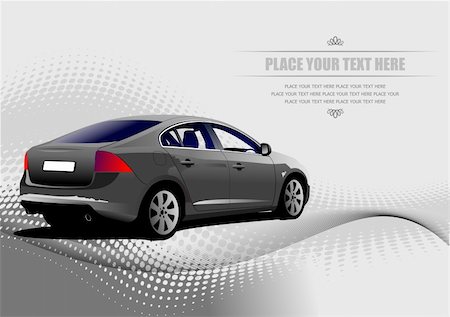 simsearch:400-05263050,k - Grey colored car sedan on the road. Vector illustration Photographie de stock - Aubaine LD & Abonnement, Code: 400-04355586
